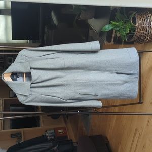 Mossimo Wool Asymmetric Zip-up Gray Trench L